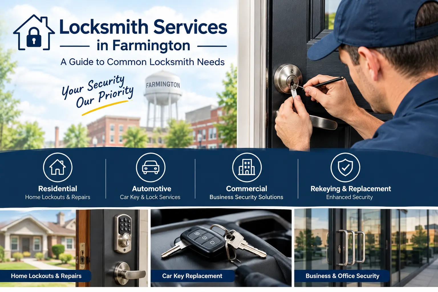 Locksmith Services in Farmington: A Guide to Common Locksmith Needs